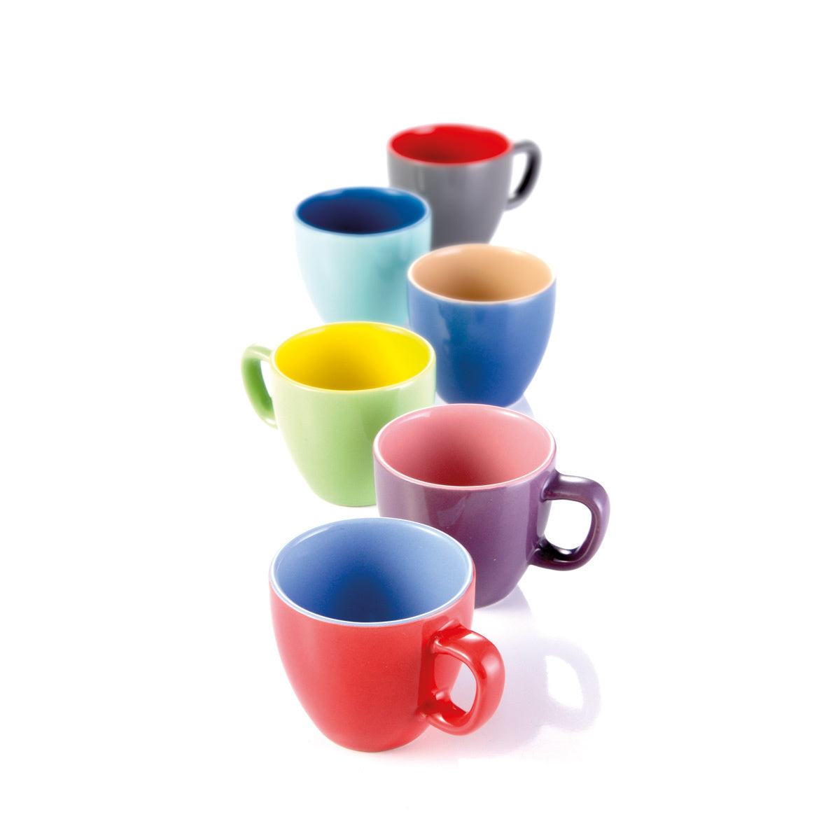 TAZA CAFÉ 80 ML CREMA SHINE, ROJO
