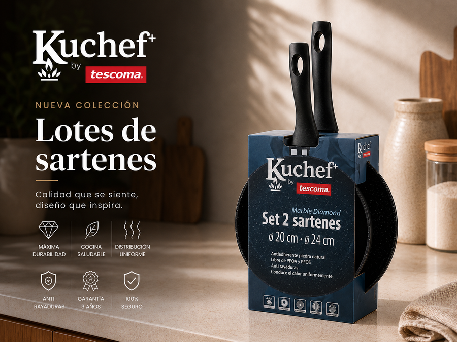 LOTE 2 SARTENES KUCHEF+ 20/24CM